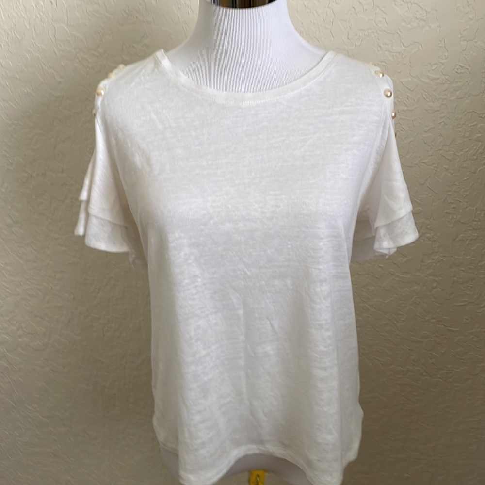 Generation Love cold shoulder ruffled short sleeve top